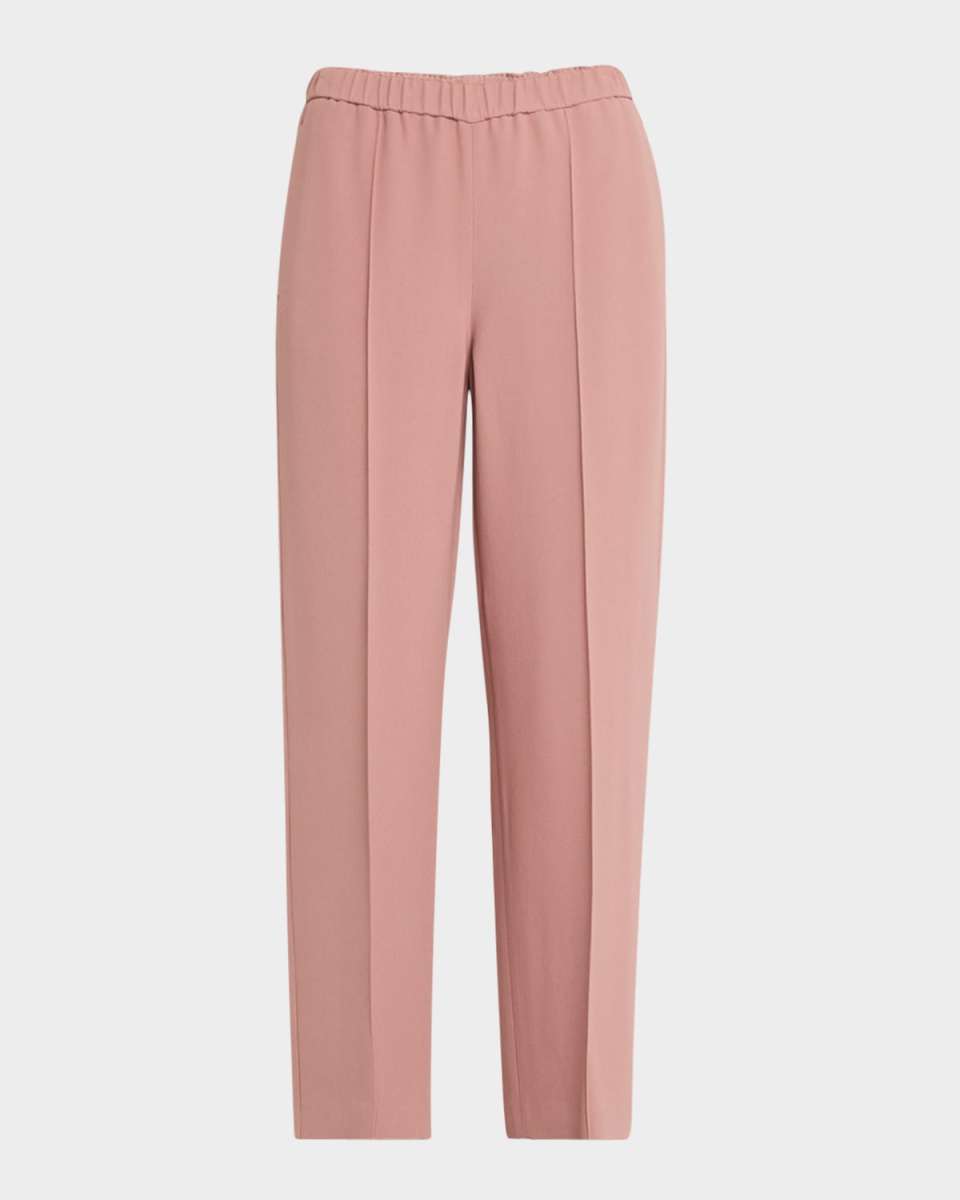 Cropped Pintuck Cady Trousers